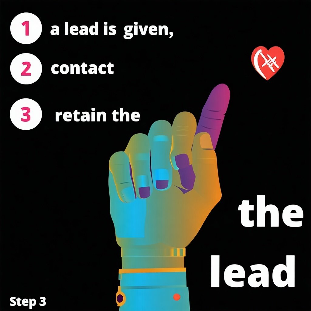 Step 1 a lead is given Step 2 contact the lead Step 3 retain the lead show-2